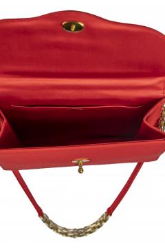 Vintage Italian Red Silk Shoulder Bag by Rinos circa 1970s - 3327223