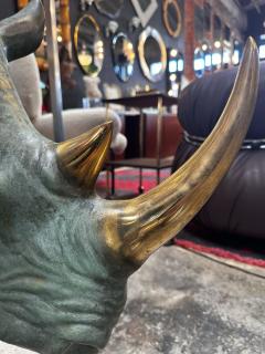 Vintage Italian Rhino Bronze Sculpture 1970s - 3464431
