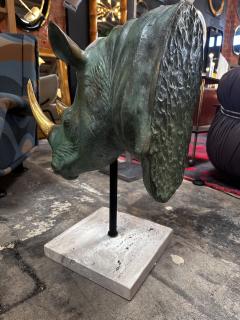 Vintage Italian Rhino Bronze Sculpture 1970s - 3464433