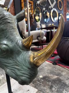 Vintage Italian Rhino Bronze Sculpture 1970s - 3464437