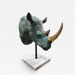 Vintage Italian Rhino Bronze Sculpture 1970s - 3467448