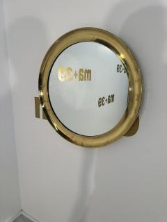 Vintage Italian Round Brass Mirror 1980s - 3613921