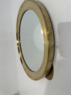 Vintage Italian Round Brass Mirror 1980s - 3613922