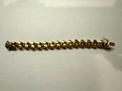 Vintage Italian San Marco Macaroni Bracelet in Thick 14K Yellow 44 8 grams - 4158038