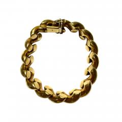 Vintage Italian San Marco Macaroni Bracelet in Thick 14K Yellow 44 8 grams - 4160026