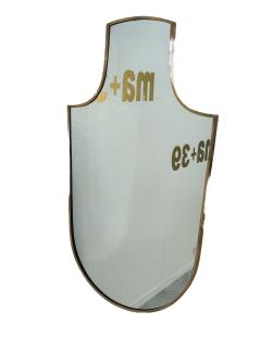 Vintage Italian Shield Brass Mirror 1960s - 3636335