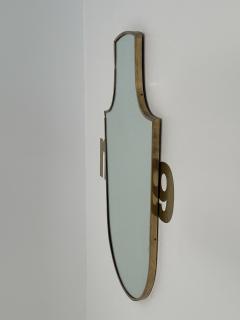 Vintage Italian Shield Brass Mirror 1960s - 3636338