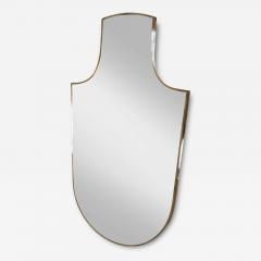 Vintage Italian Shield Brass Mirror 1960s - 3637131
