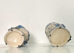 Vintage Italian Signed Black White Blue Moorish Man Woman Sculpture Head Vases - 4308175