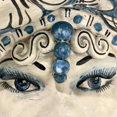 Vintage Italian Signed Black White Blue Moorish Man Woman Sculpture Head Vases - 4308180