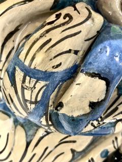 Vintage Italian Signed Black White Blue Moorish Man Woman Sculpture Head Vases - 4308185