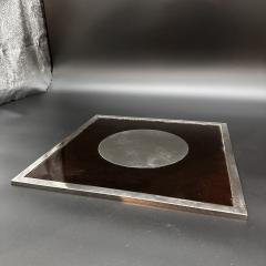 Vintage Italian Square Chrome and Plexiglass Tray 1980s - 3489166