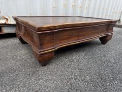 Vintage Italian Style Wood Coffee Table with Bulbous Legs - 4375894