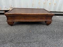 Vintage Italian Style Wood Coffee Table with Bulbous Legs - 4375898