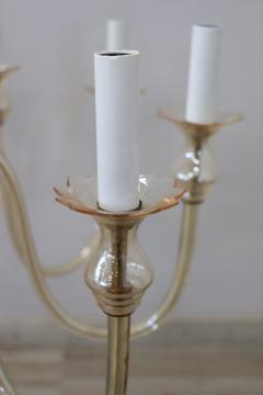 Vintage Italian Transparent Yellow Murano Glass Chandelier 1980s - 2232377