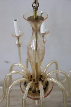Vintage Italian Transparent Yellow Murano Glass Chandelier 1980s - 2232378