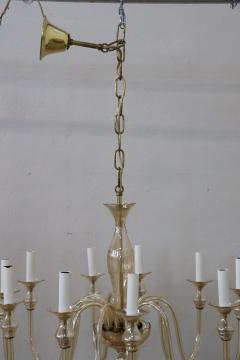 Vintage Italian Transparent Yellow Murano Glass Chandelier 1980s - 2232380