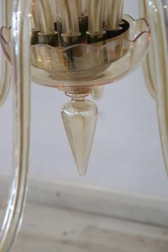 Vintage Italian Transparent Yellow Murano Glass Chandelier 1980s - 2232381