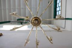 Vintage Italian Transparent Yellow Murano Glass Chandelier 1980s - 2232382