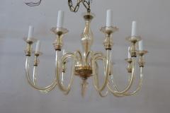 Vintage Italian Transparent Yellow Murano Glass Chandelier 1980s - 2232383
