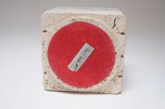 Vintage Italian Travertine and Brass Decorative Cube Box by Passeri for Ark Line - 3780185