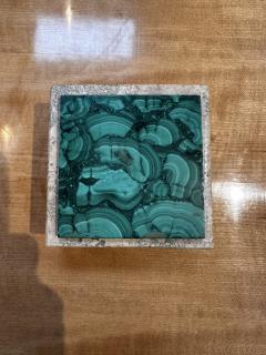 Vintage Italian Travertine and Green Marble Ashtray 1990s - 3419141