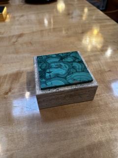 Vintage Italian Travertine and Green Marble Ashtray 1990s - 3419142