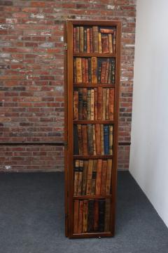 Vintage Italian Trompe Loeil Leather Book Library Folding Screen by Sarreid - 4380481