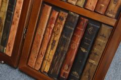 Vintage Italian Trompe Loeil Leather Book Library Folding Screen by Sarreid - 4380490