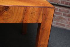 Vintage Italian Walnut Parsons Style Chevron Dining Table with Two Leaves - 3271234