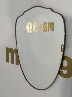 Vintage Italian Wave Brass Wall Mirror 1960s - 3636455