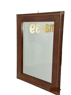 Vintage Italian Wood Brass Wall Mirror 1980s - 3636549