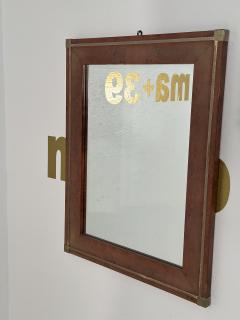 Vintage Italian Wood Brass Wall Mirror 1980s - 3636553