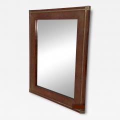 Vintage Italian Wood Brass Wall Mirror 1980s - 3637270