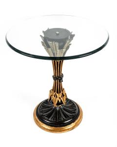 Vintage Italian Wooden Base Table with Glass Top - 153130