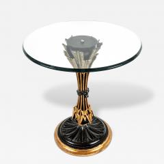 Vintage Italian Wooden Base Table with Glass Top - 154805