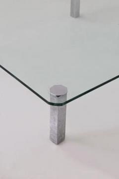 Vintage Italian glass coffee table with metal feet - 3699104