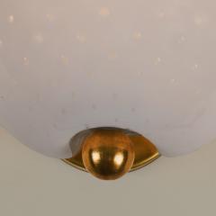 Vintage Italian polka dot white Murano cruved wall lights - 4615778