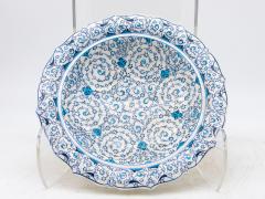 Vintage Iznik Plate in Turquoise Blue Cream Early 20th C Turkey - 4279367