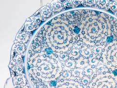 Vintage Iznik Plate in Turquoise Blue Cream Early 20th C Turkey - 4279368