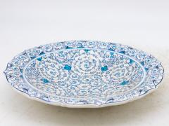 Vintage Iznik Plate in Turquoise Blue Cream Early 20th C Turkey - 4279369