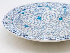 Vintage Iznik Plate in Turquoise Blue Cream Early 20th C Turkey - 4279370