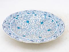 Vintage Iznik Plate in Turquoise Blue Cream Early 20th C Turkey - 4279371