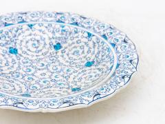 Vintage Iznik Plate in Turquoise Blue Cream Early 20th C Turkey - 4279372