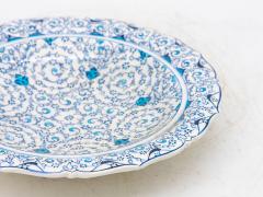 Vintage Iznik Plate in Turquoise Blue Cream Early 20th C Turkey - 4279373