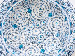 Vintage Iznik Plate in Turquoise Blue Cream Early 20th C Turkey - 4279374