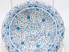 Vintage Iznik Plate in Turquoise Blue Cream Early 20th C Turkey - 4279375