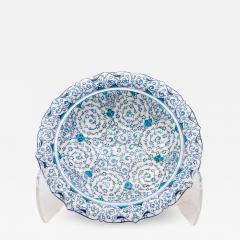 Vintage Iznik Plate in Turquoise Blue Cream Early 20th C Turkey - 4279997