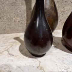 Vintage Japanese Bud Vases Patinated Brass Set of Three - 3705516