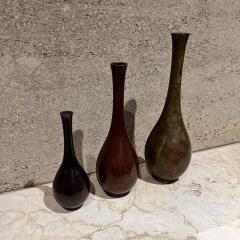 Vintage Japanese Bud Vases Patinated Brass Set of Three - 3705525